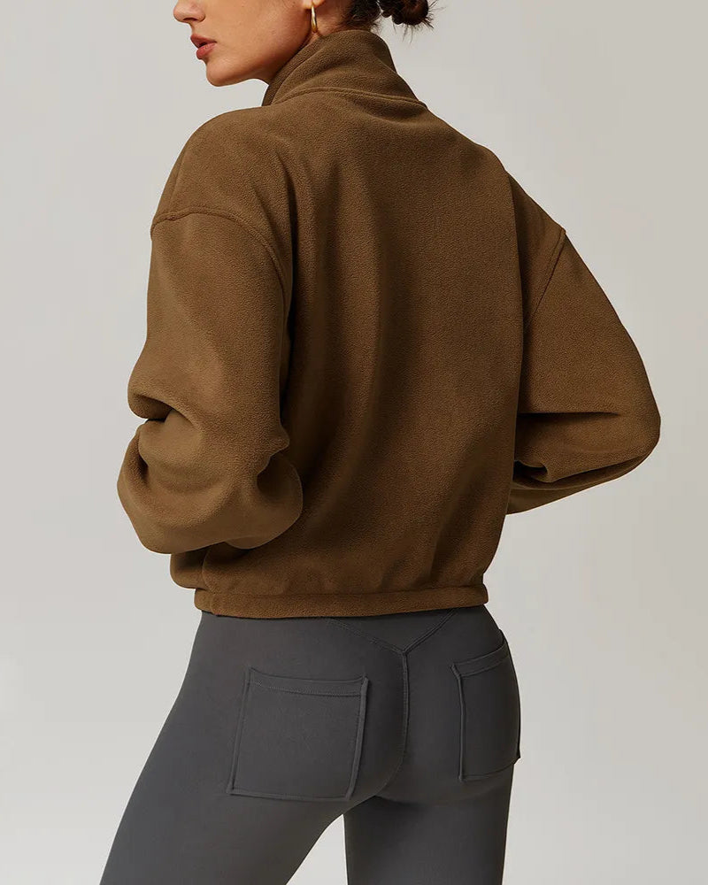 Kort jacka i polar fleece med ståkrage