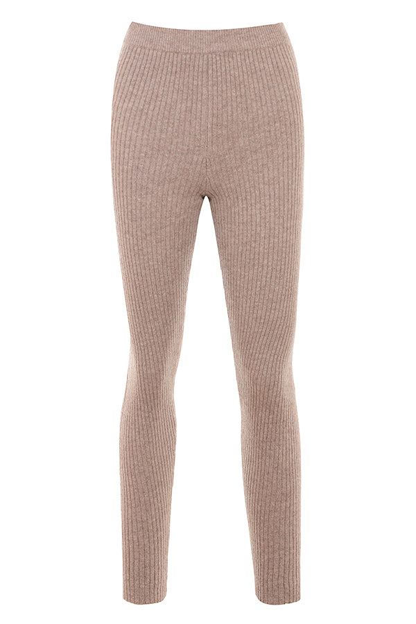 Stickad mjuk cardigan med bralette och leggings