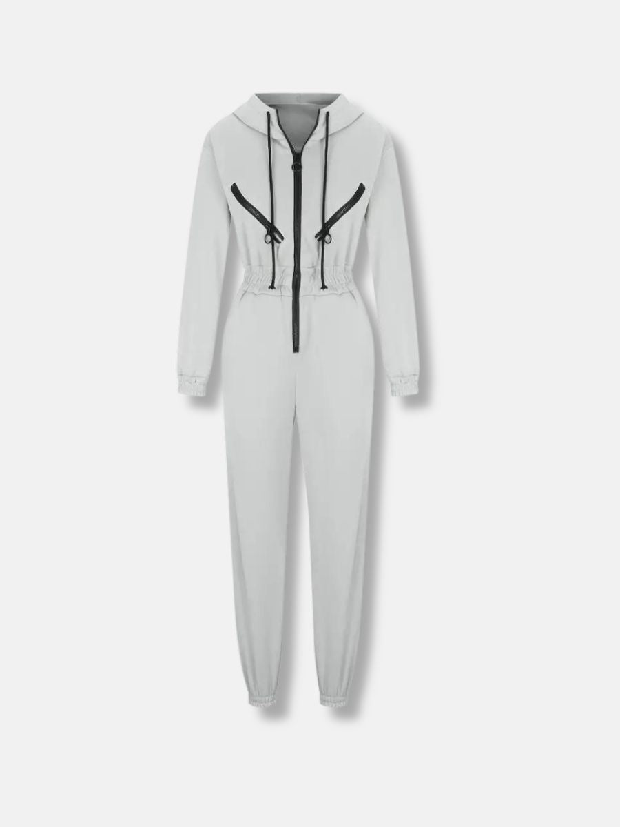 Jumpsuit med luva och dragsko