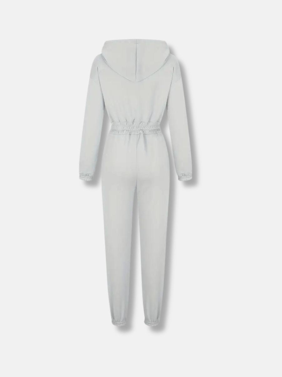 Jumpsuit med luva och dragsko