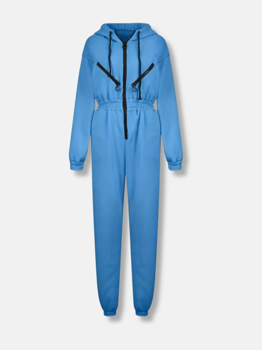 Jumpsuit med luva och dragsko