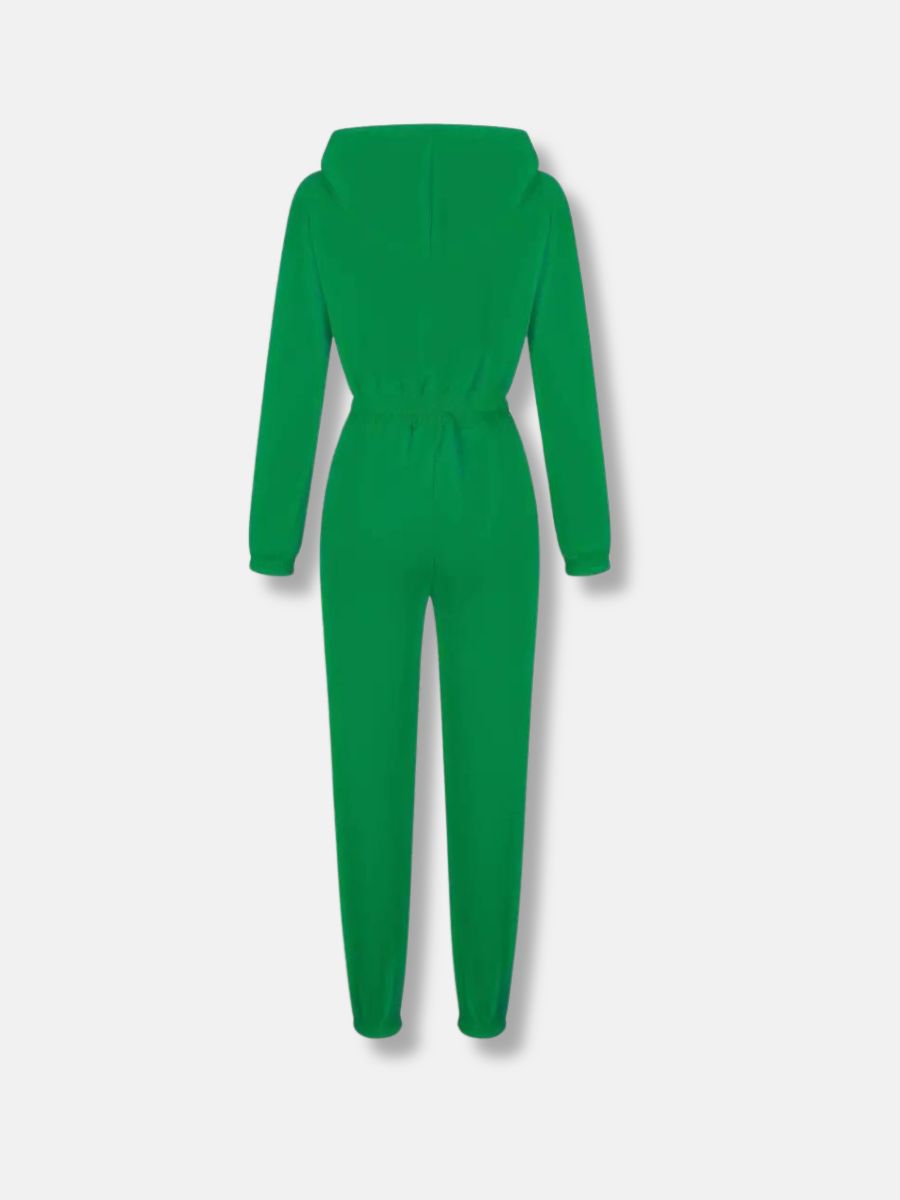 Jumpsuit med luva och dragsko