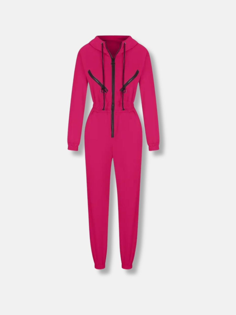 Jumpsuit med luva och dragsko