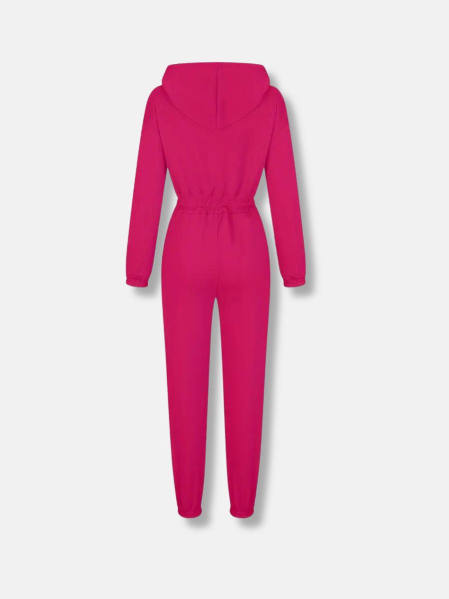 Jumpsuit med luva och dragsko