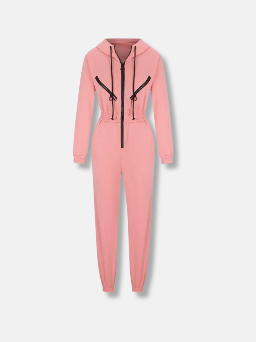 Jumpsuit med luva och dragsko