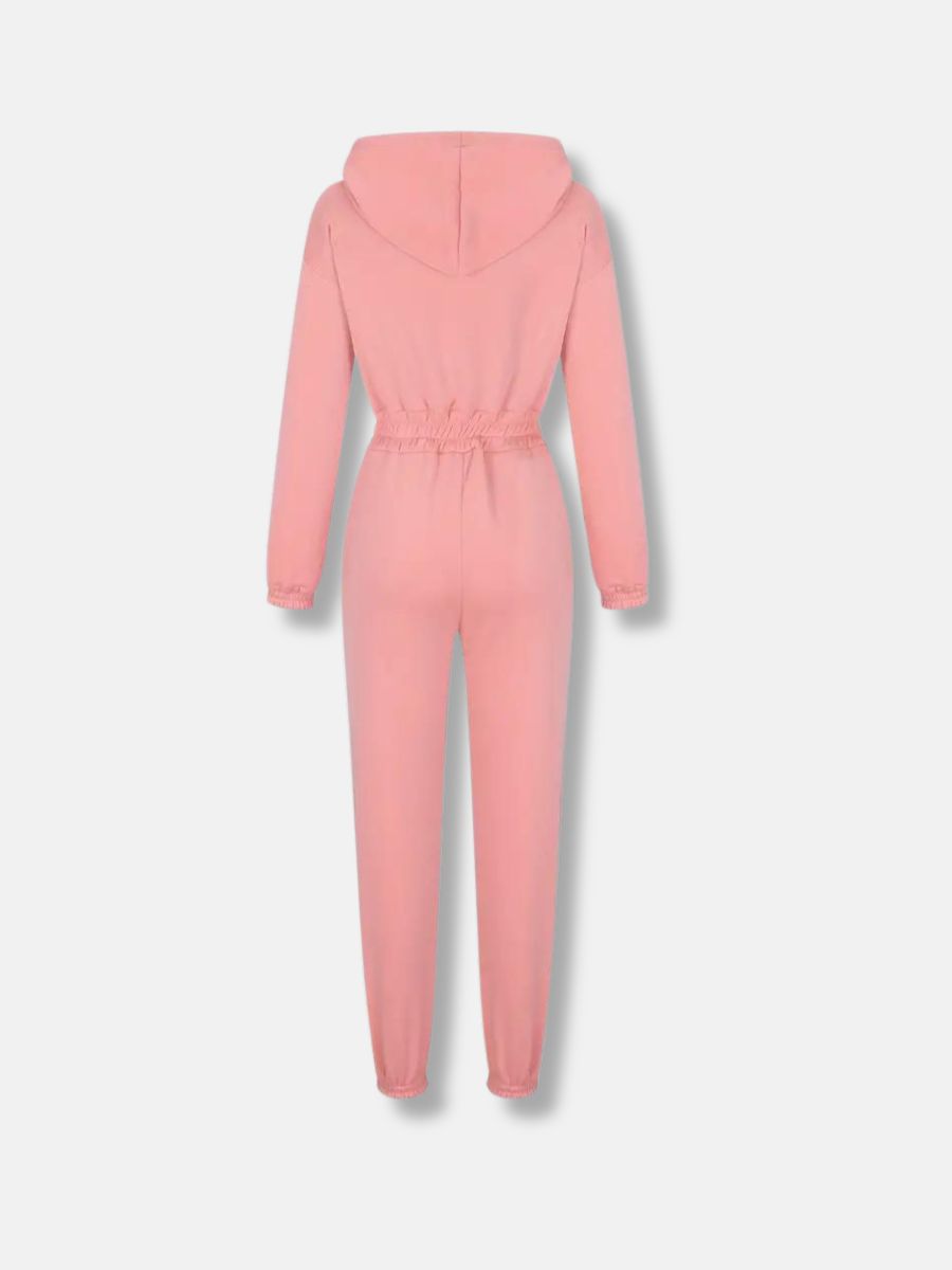 Jumpsuit med luva och dragsko