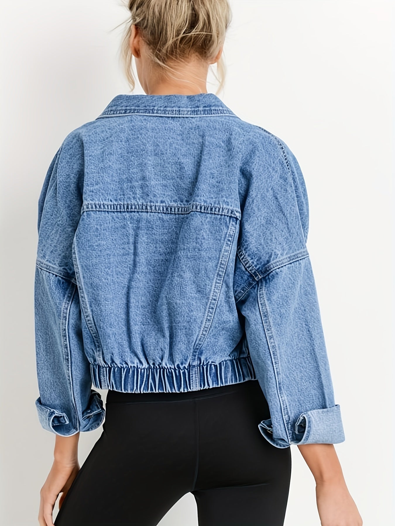 Blå jeansjackor med slag