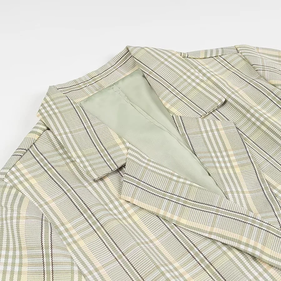 Modekläder för kvinnor Rutig Blazer