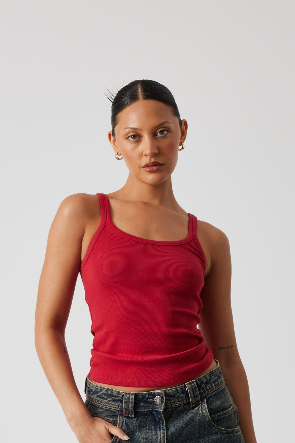 Adina tank top i bomullsblandning
