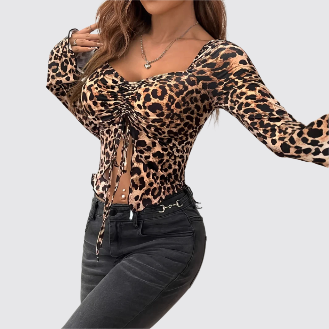 Panther slim fit topp med spets