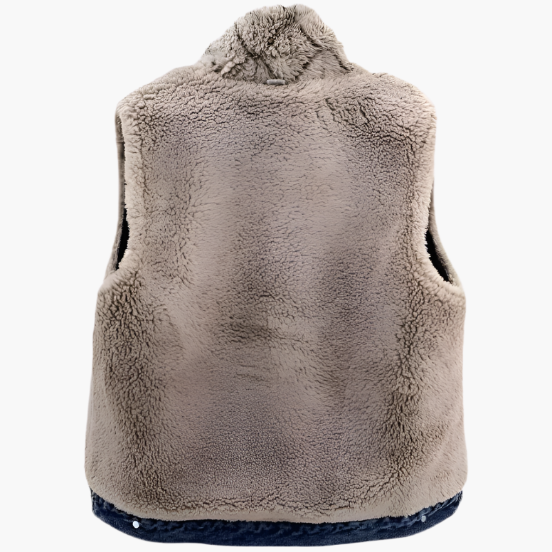 Vadderad väst denim i lammull