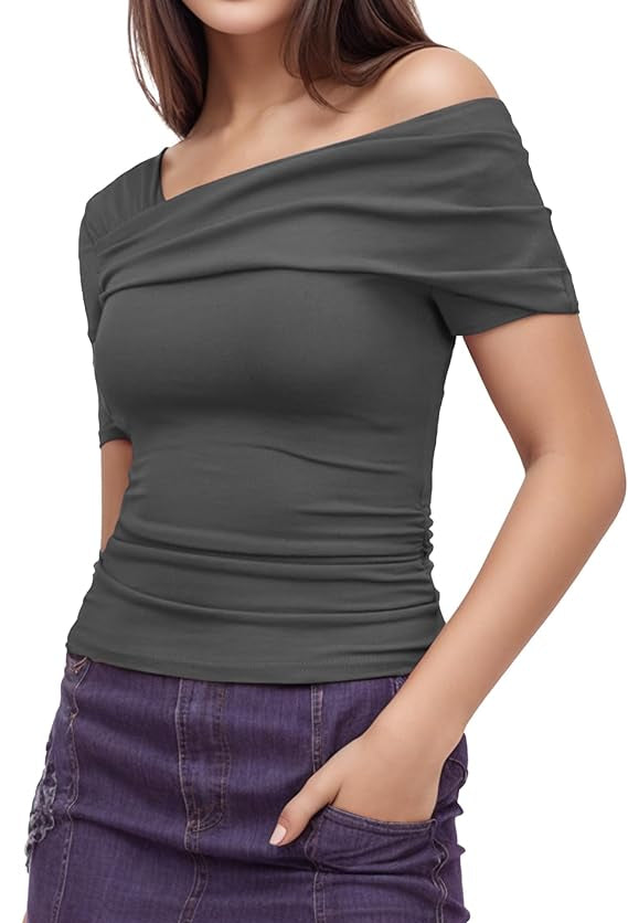 Arriela crop top med en axel