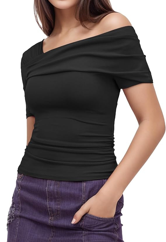 Arriela crop top med en axel