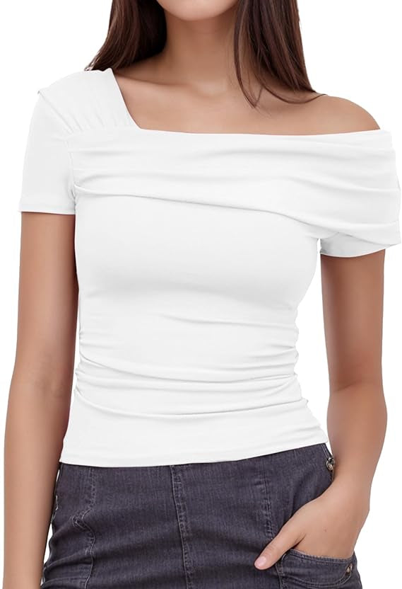 Arriela crop top med en axel