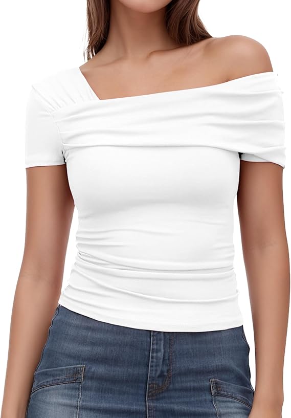 Arriela crop top med en axel
