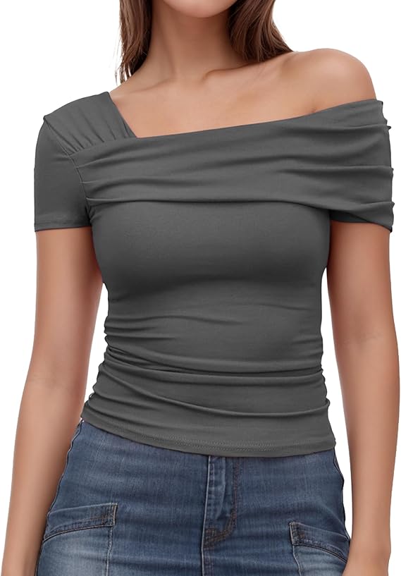 Arriela crop top med en axel