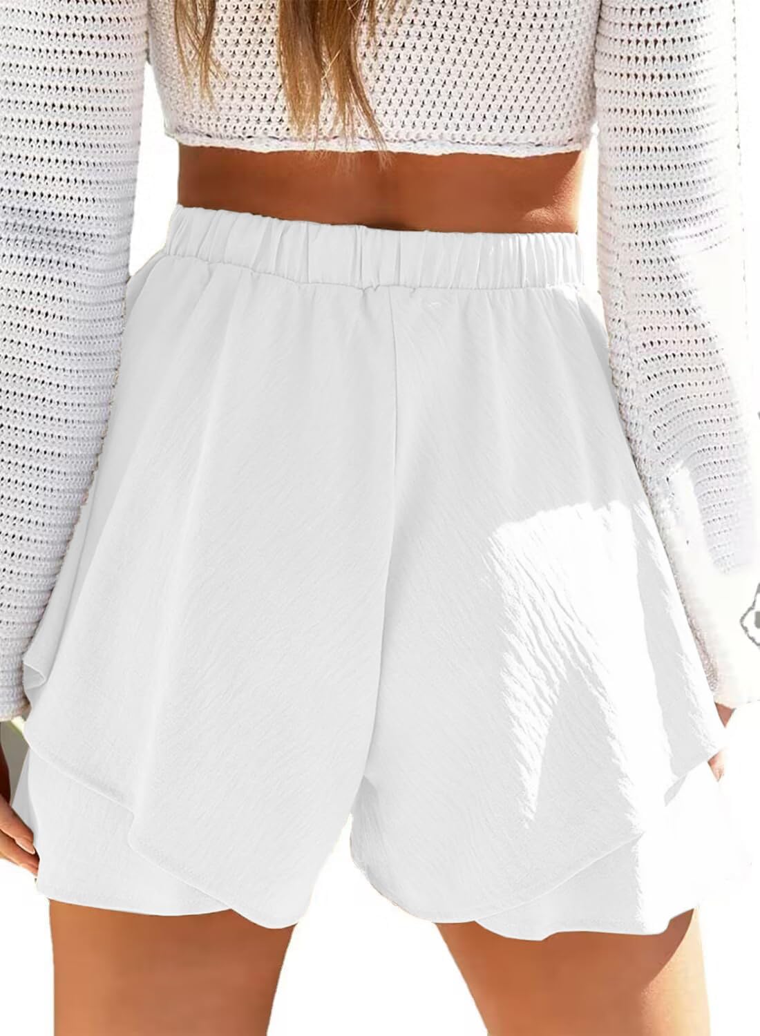 Shorts med hög midja och volanger