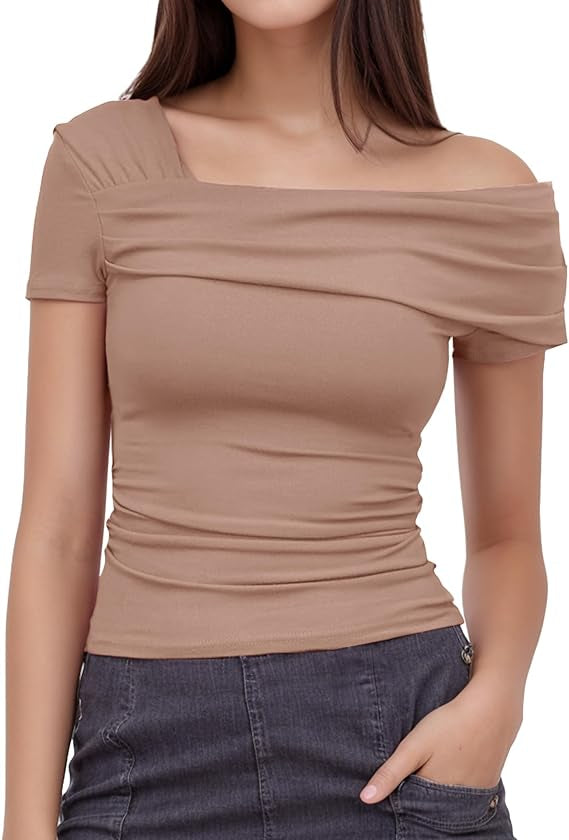 Arriela crop top med en axel