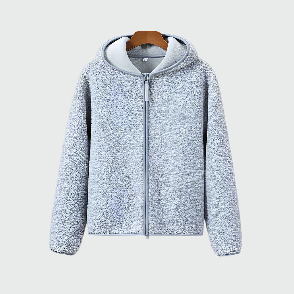 Huvtröja med dragkedja i polarfleece