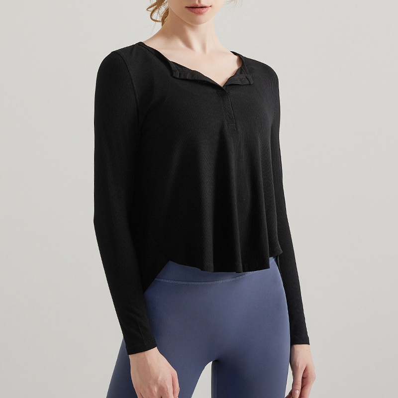 Löst sittande sport-T-shirt med långa ärmar