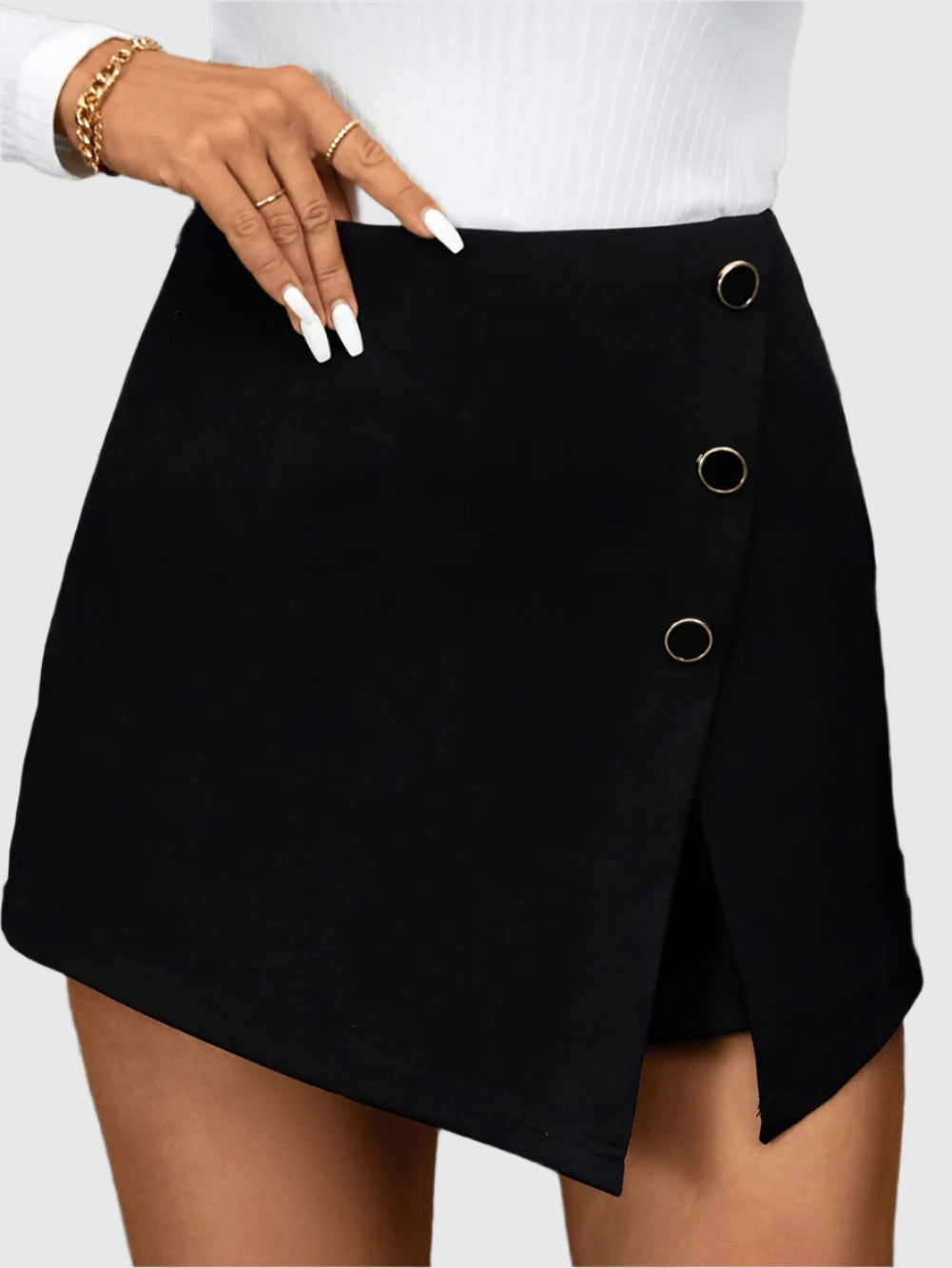 Elegant kjol med hög midja och slits framtill