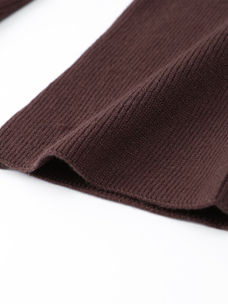 Långärmad stickad cardigan topp
