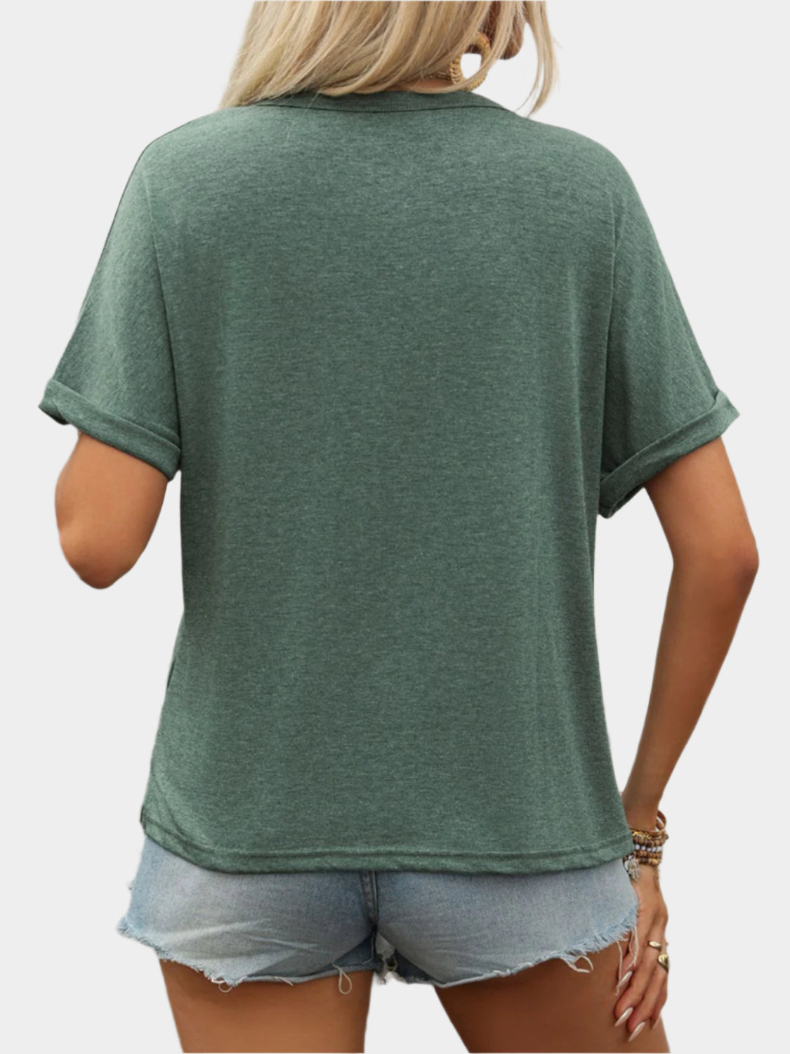 Kortärmad t-shirt med halvknapp