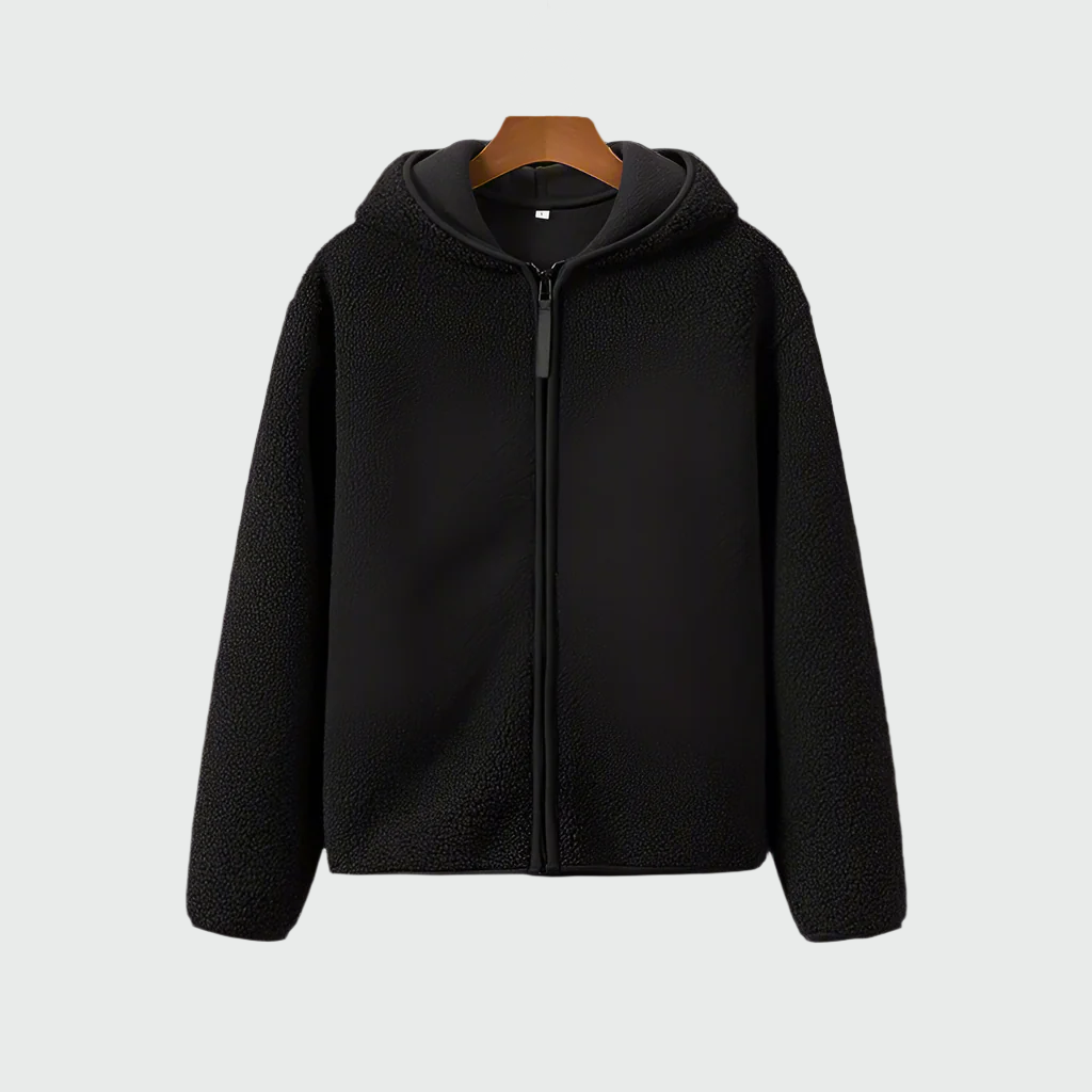 Huvtröja med dragkedja i polarfleece