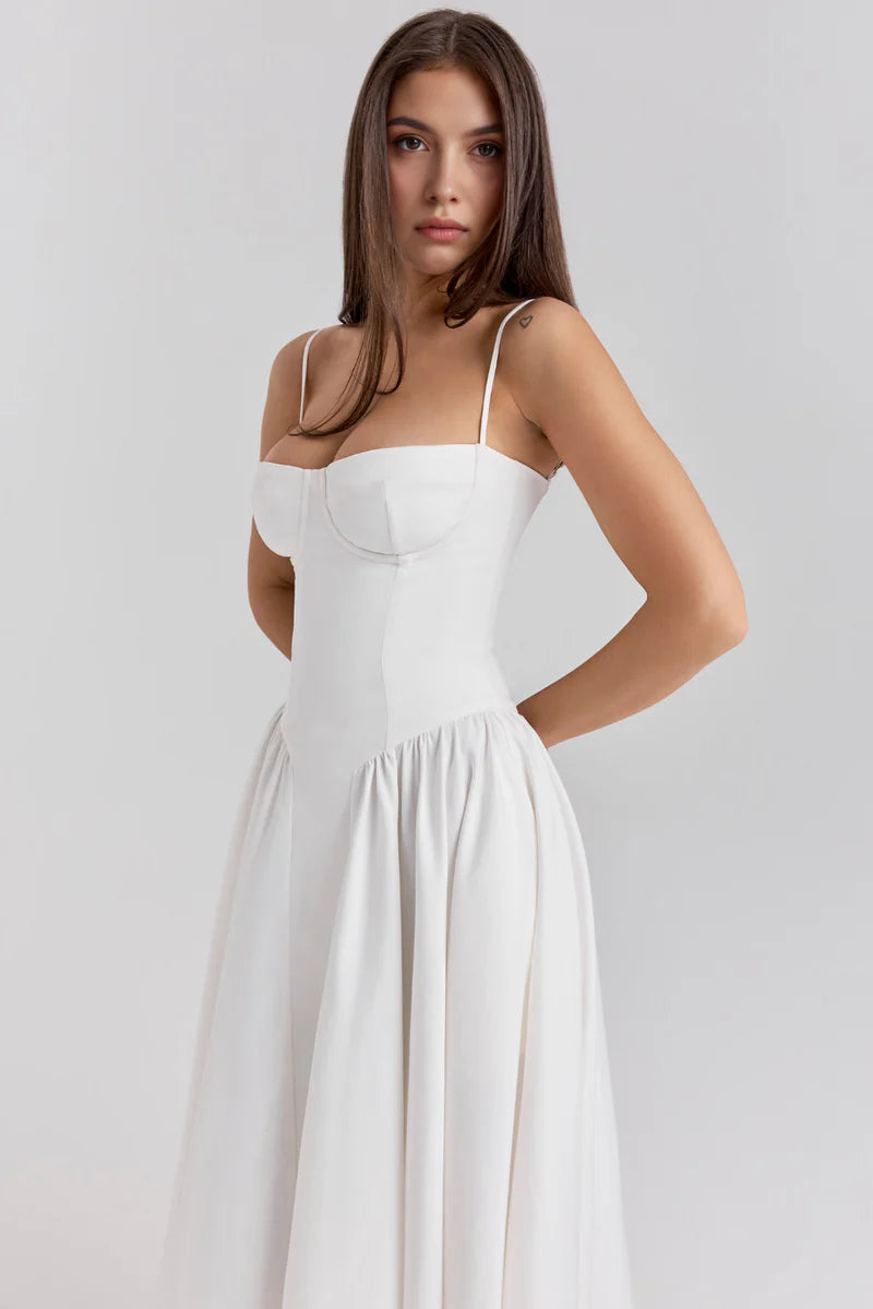 Anne Bustier midiklänning med volanger
