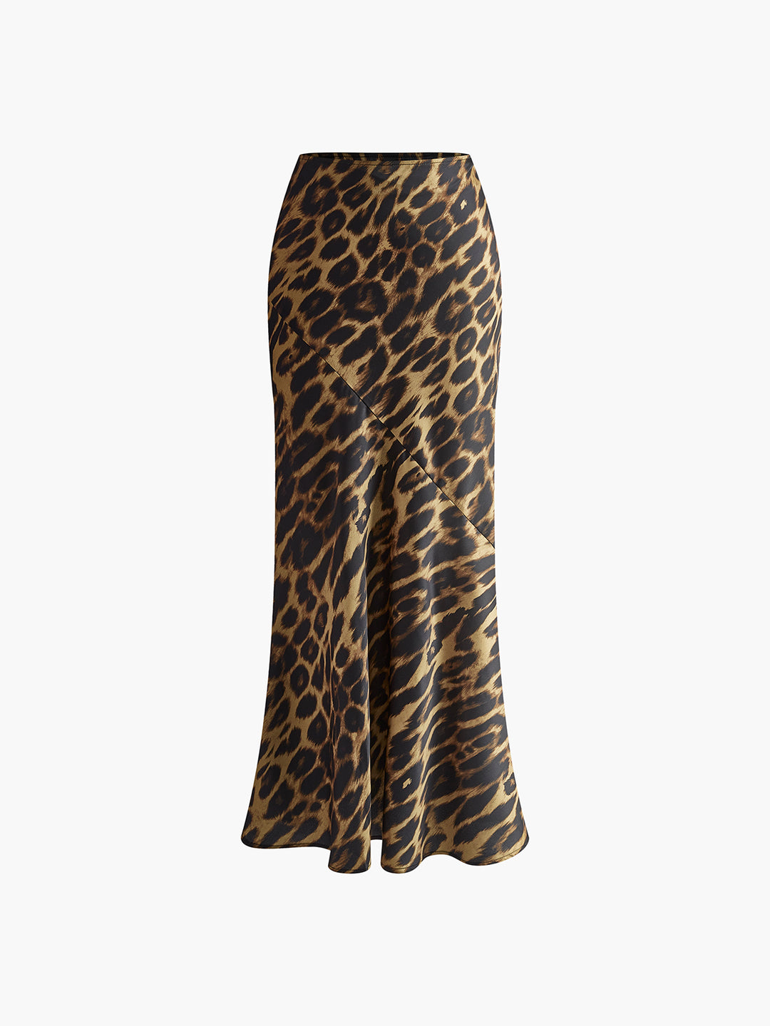Smal maxikjol med leopardmönster