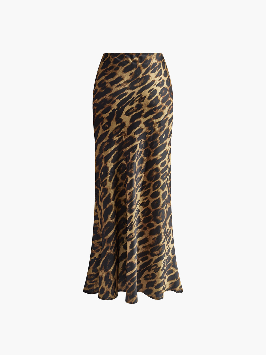 Smal maxikjol med leopardmönster