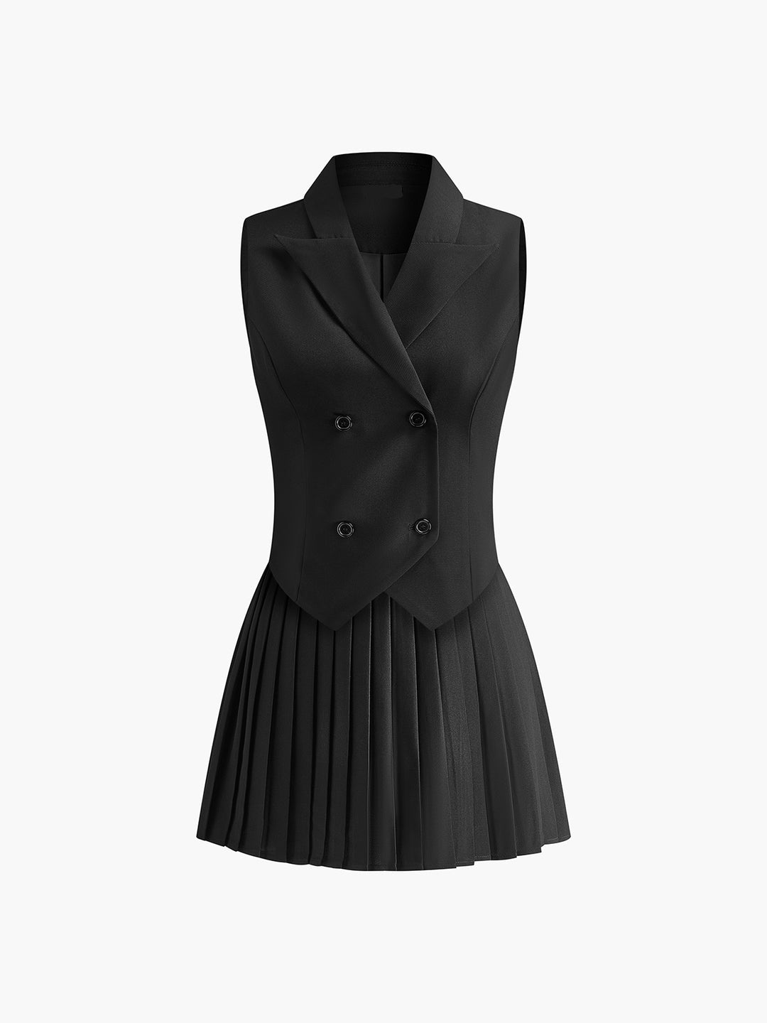 Elegant kostym med plisserad minikjol