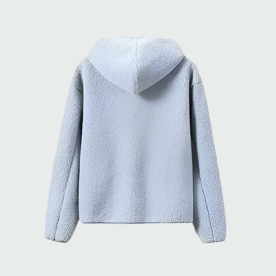 Huvtröja med dragkedja i polarfleece