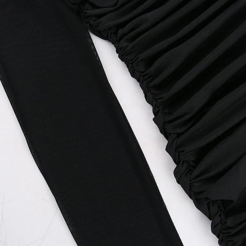 Genomskinlig svart bodycon-klänning