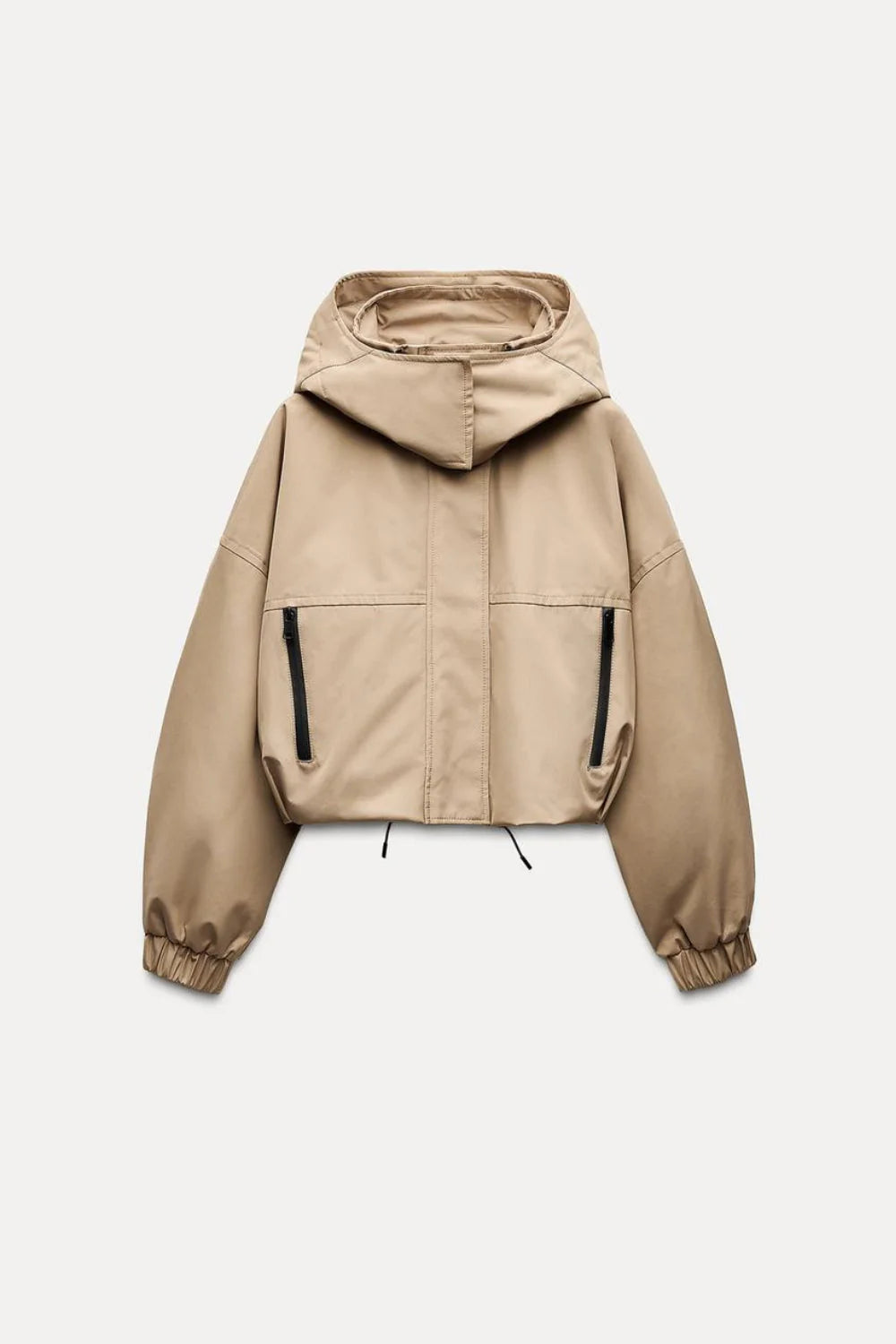 Qessia beige lös jacka med huva