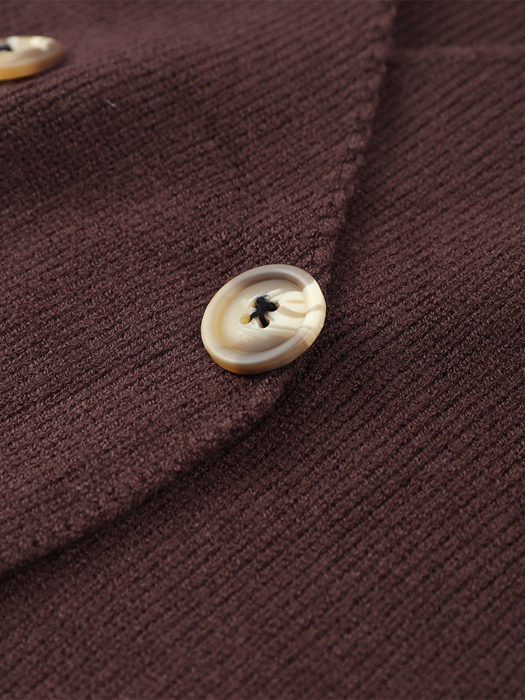 Långärmad stickad cardigan topp