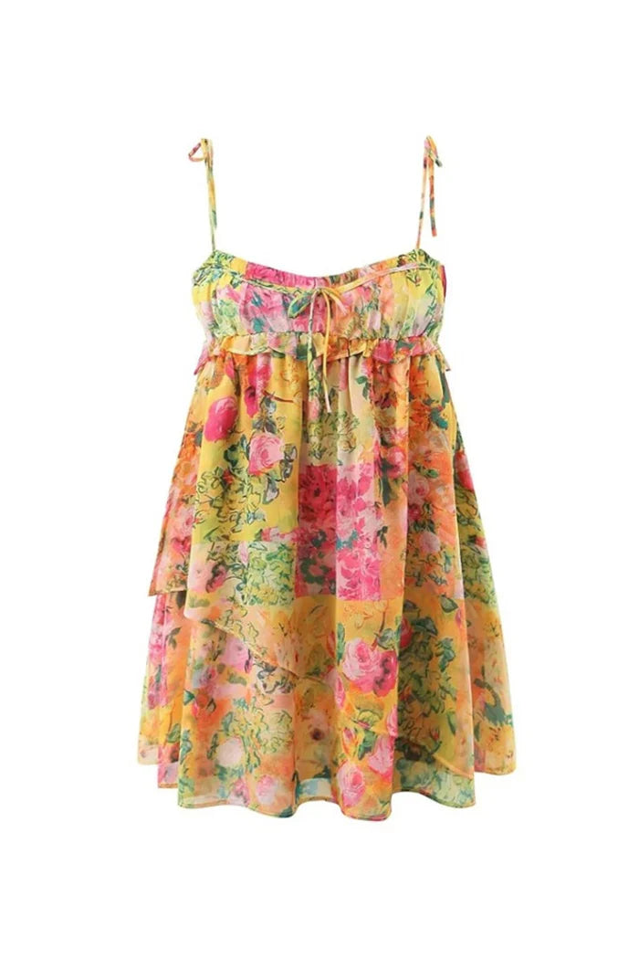 Artyna sommar miniklänning med blommönster