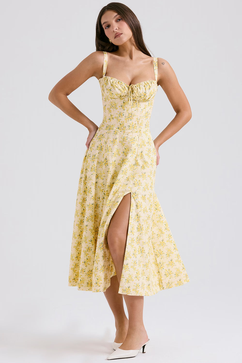 Carmen maxi sommarklänning med blommönster