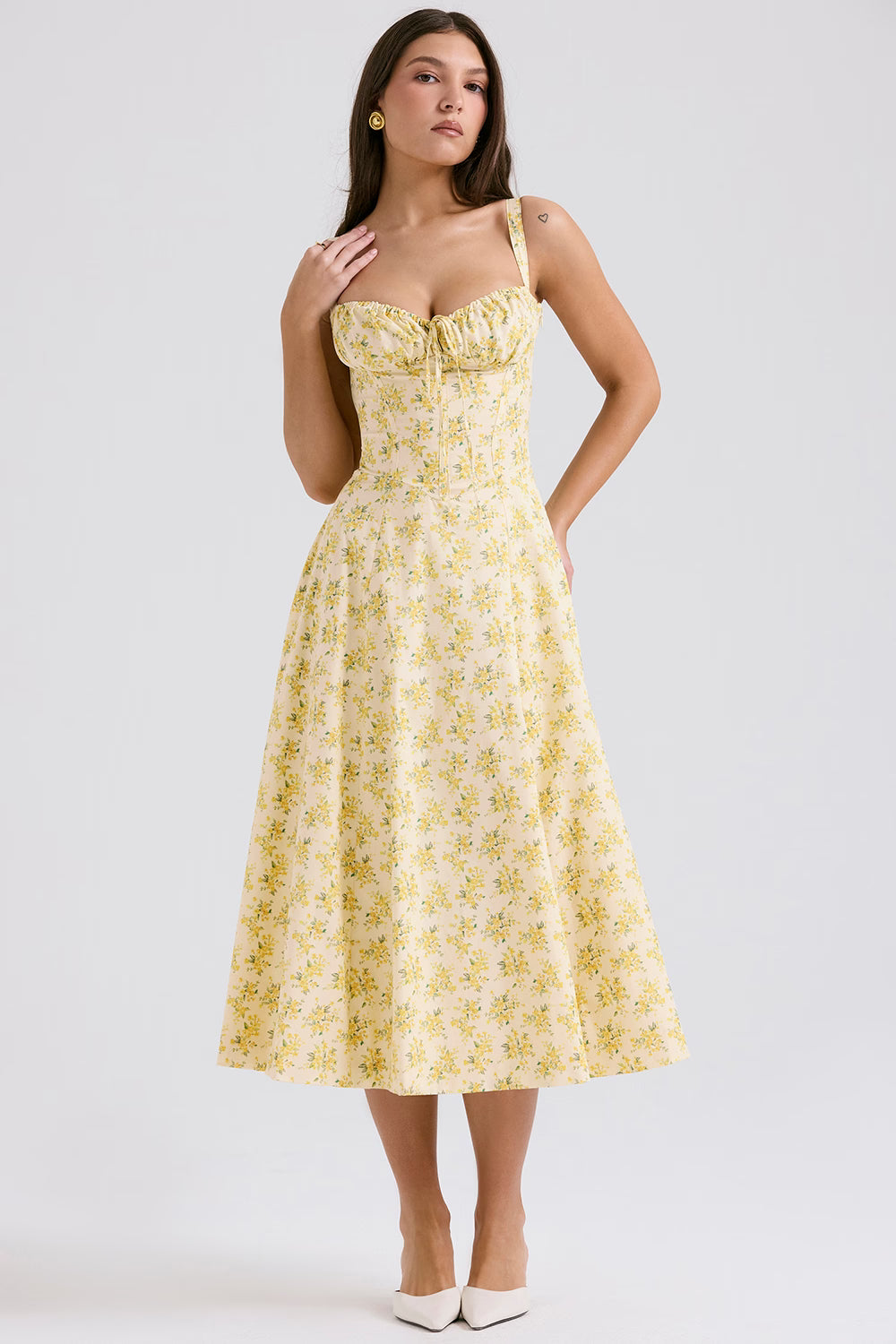 Carmen maxi sommarklänning med blommönster