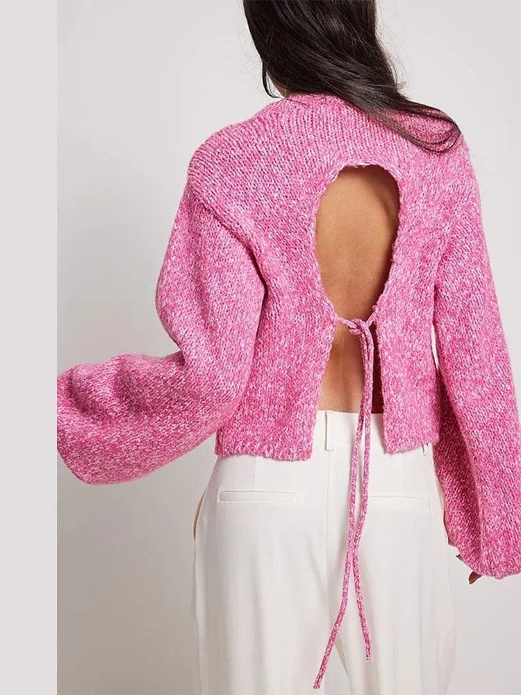Oversized tröja med snörning i ryggen