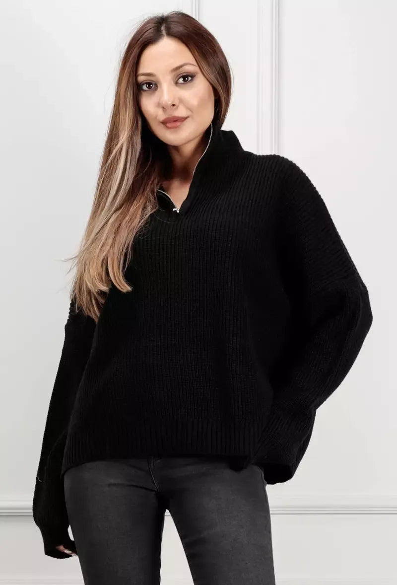 Camila svart tröja med hög hals