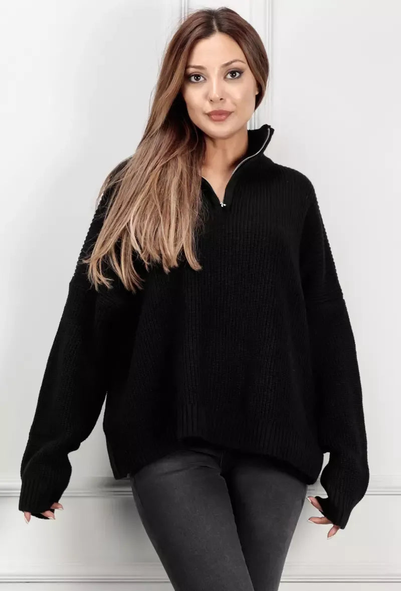 Camila svart tröja med hög hals