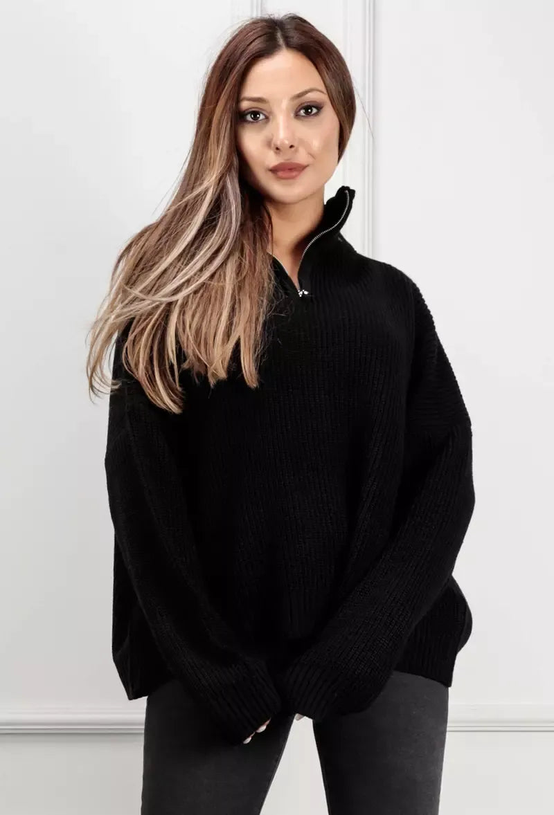 Camila svart tröja med hög hals