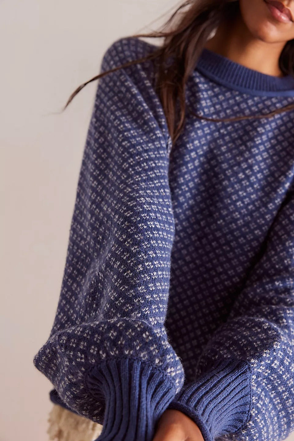 Höst- och vinterny Jacquard-rundhalströja