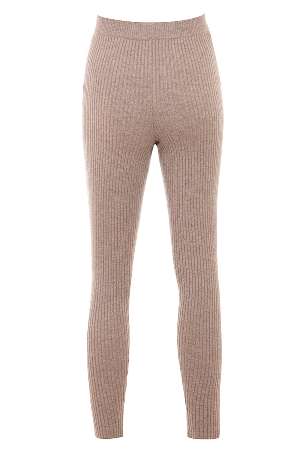 Stickad mjuk cardigan med bralette och leggings