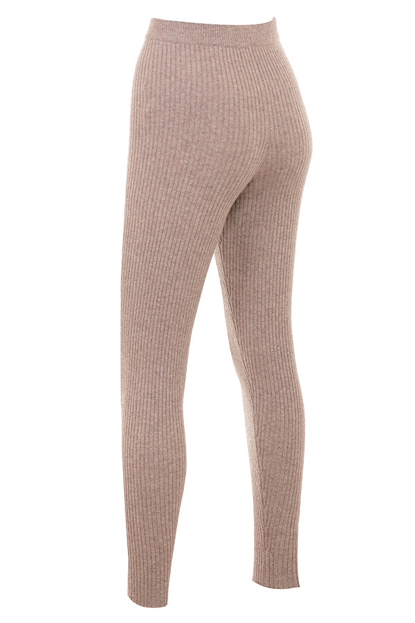 Stickad mjuk cardigan med bralette och leggings