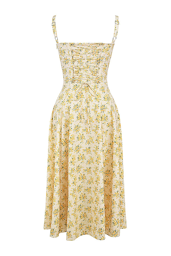 Carmen maxi sommarklänning med blommönster