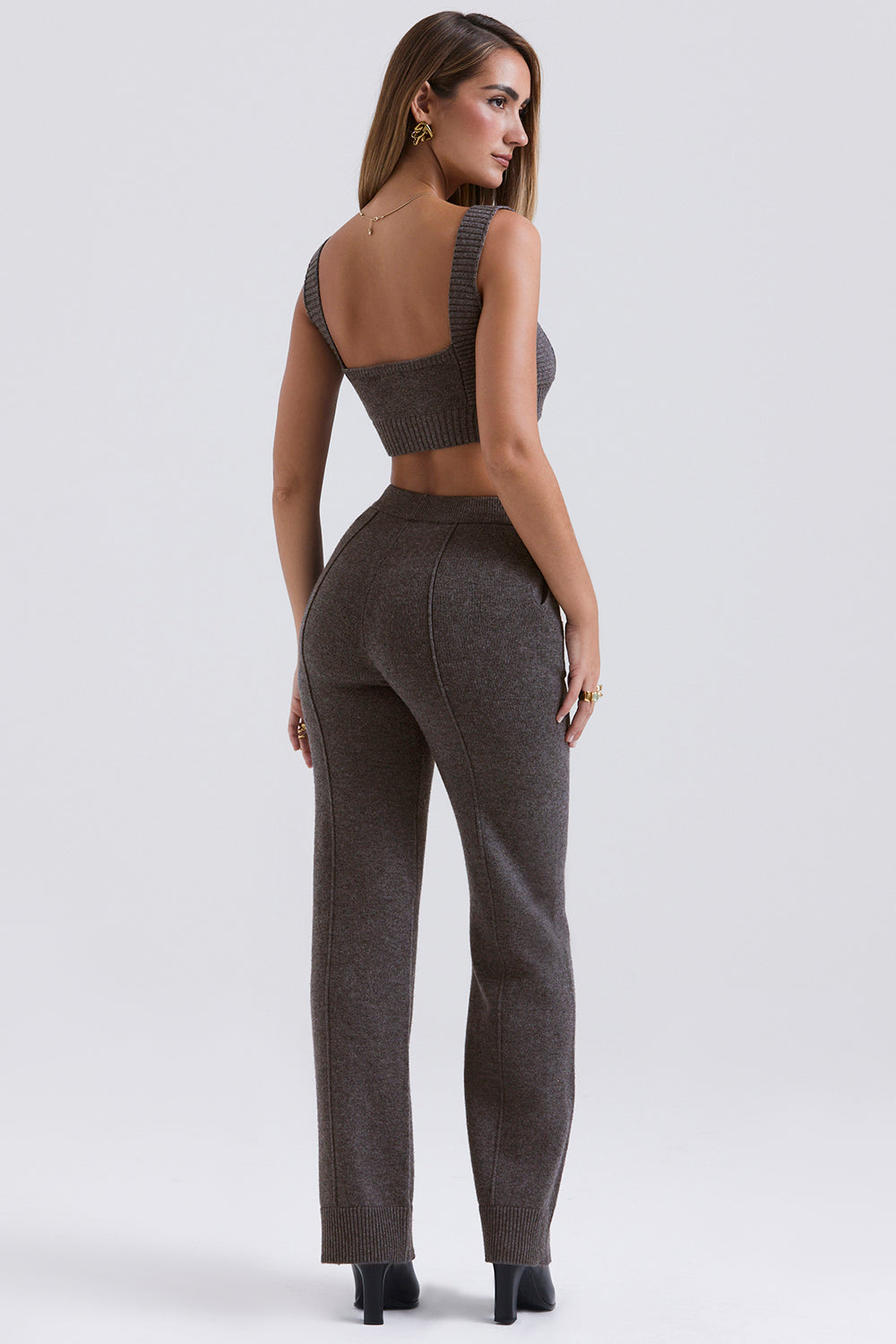 Antracit kashmirbralette med lediga byxor