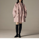 Veronny elegant höstkappa med dubbla rader knappar