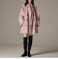 Veronny elegant höstkappa med dubbla rader knappar